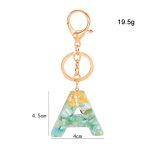 2 Stück Goldfolie Epoxidharz Englischer Buchstabe Schlüsselanhänger Taschenanhänger, A, B, C, D, E, F, G, H, I, J, K, L, M, N, O, P, Q, R, S, T, U, V, W, X, Y, Z – Bild 2