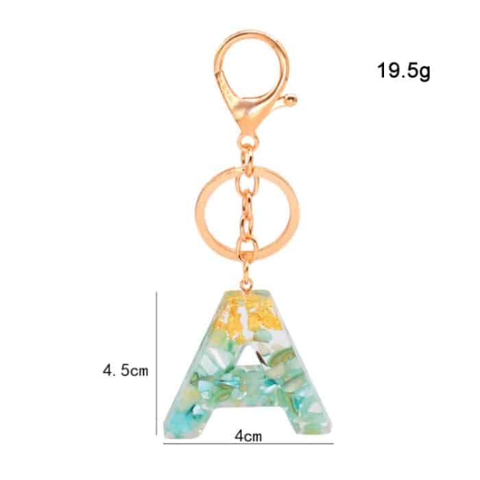 2 Stück Goldfolie Epoxidharz Englischer Buchstabe Schlüsselanhänger Taschenanhänger, A, B, C, D, E, F, G, H, I, J, K, L, M, N, O, P, Q, R, S, T, U, V, W, X, Y, Z – Bild 2