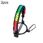 2 Stück Outdoor-Camping-Multifunktions-Karabiner-Wasserflaschengriff, Gradient Rainbow, Green, Water Duck Green, Purple, Black Gray, Reflective Black