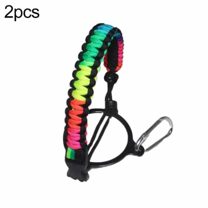 2 Stück Outdoor-Camping-Multifunktions-Karabiner-Wasserflaschengriff, Gradient Rainbow, Green, Water Duck Green, Purple, Black Gray, Reflective Black – Bild 1