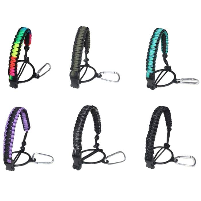 2 Stück Outdoor-Camping-Multifunktions-Karabiner-Wasserflaschengriff, Gradient Rainbow, Green, Water Duck Green, Purple, Black Gray, Reflective Black – Bild 2