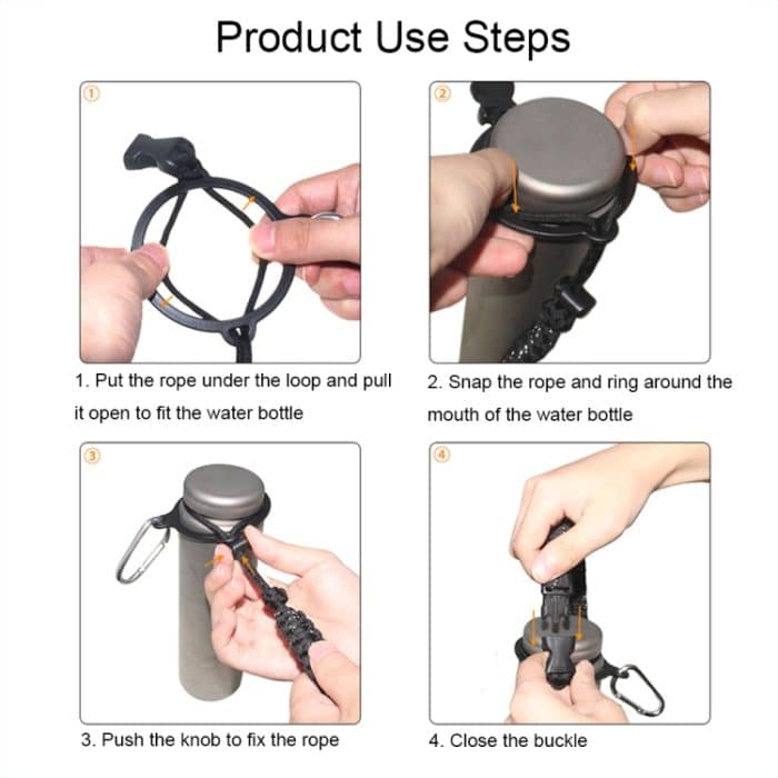 2 Stück Outdoor-Camping-Multifunktions-Karabiner-Wasserflaschengriff, Gradient Rainbow, Green, Water Duck Green, Purple, Black Gray, Reflective Black – Bild 4