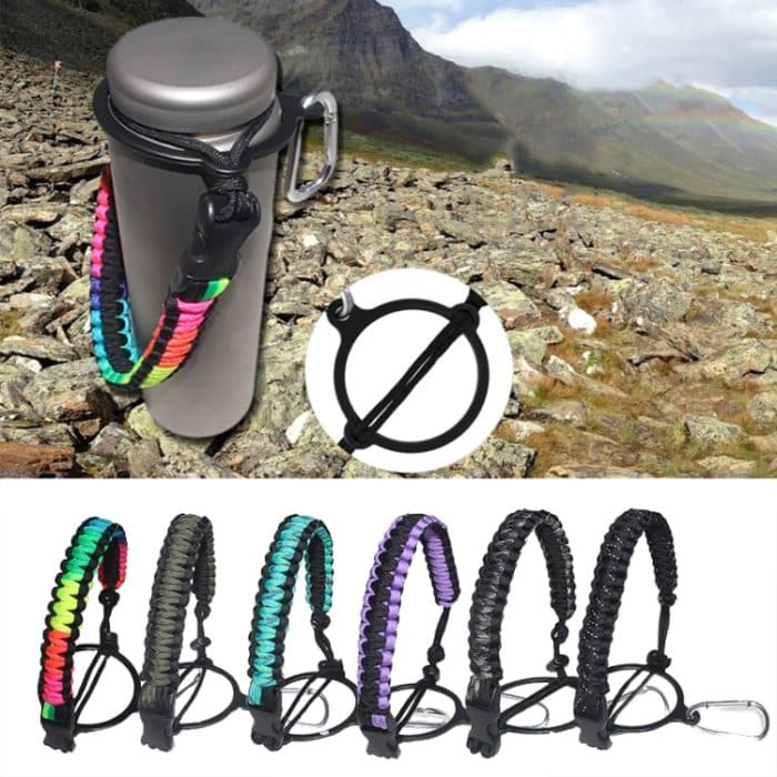 2 Stück Outdoor-Camping-Multifunktions-Karabiner-Wasserflaschengriff, Gradient Rainbow, Green, Water Duck Green, Purple, Black Gray, Reflective Black – Bild 5