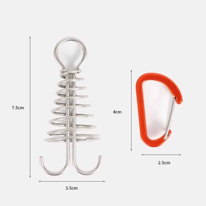 10 PCS Outdoor Barracks Octopus Buckle Camping Deck Nail Edelstahl Feste Zeltseilschnalle – Bild 3