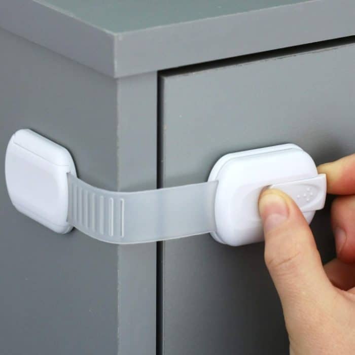 TBD0602697701A.jpg 3-teiliges Baby-Sicherheitsschloss mit Schiebeverstellung für Kühlschrank-Schubladen, Drawer Lock – Bild 1