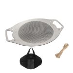NOBANA Outdoor BBQ Pan Camping Edelstahl Bratpfanne, Stil:, BBQ Pan+Hemp Rope, BBQ Pan+Stand+Hemp Rope, BBQ Pan+BBQ Net+Hemp Rope, BBQ Pan+Stand+BBQ Net+Hemp Rope