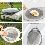 NOBANA Outdoor BBQ Pan Camping Edelstahl Bratpfanne, Stil:, BBQ Pan+Hemp Rope, BBQ Pan+Stand+Hemp Rope, BBQ Pan+BBQ Net+Hemp Rope, BBQ Pan+Stand+BBQ Net+Hemp Rope – Bild 5