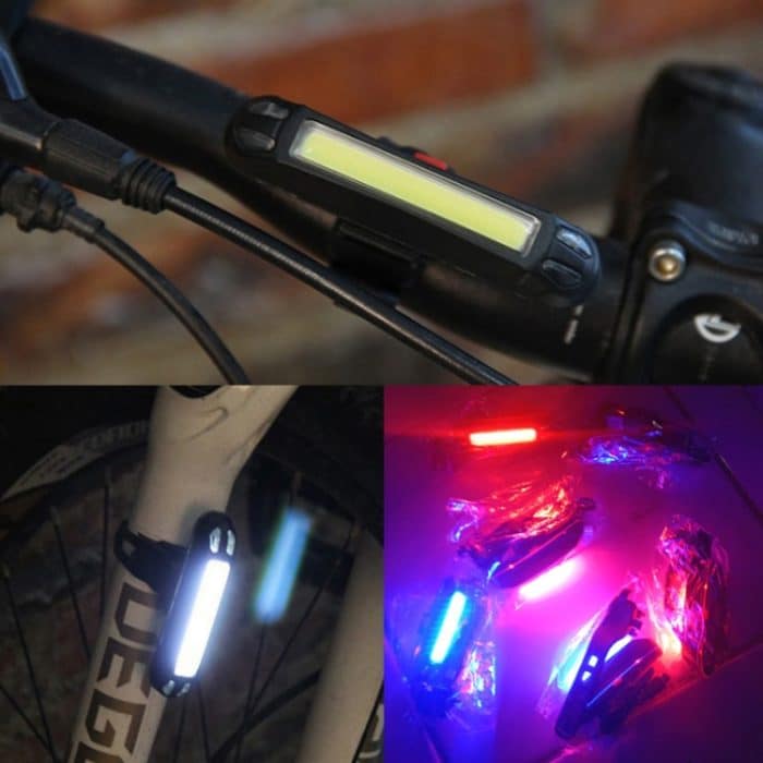 2 Stück LED wiederaufladbares Fahrrad-Warnstreifen-Rücklicht, OPP Red Light, OPP White Light, OPP Red&White Light, OPP Red&Blue Light – Bild 5