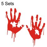 5 Sets wasserdichter Sonnenschutz-reflektierender Autoaufkleber, Blut-Handabdruck, Halloween-Aufkleber, Blood Handprint