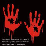 5 Sets wasserdichter Sonnenschutz-reflektierender Autoaufkleber, Blut-Handabdruck, Halloween-Aufkleber, Blood Handprint – Bild 2
