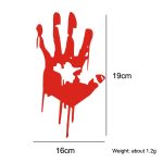 5 Sets wasserdichter Sonnenschutz-reflektierender Autoaufkleber, Blut-Handabdruck, Halloween-Aufkleber, Blood Handprint – Bild 3