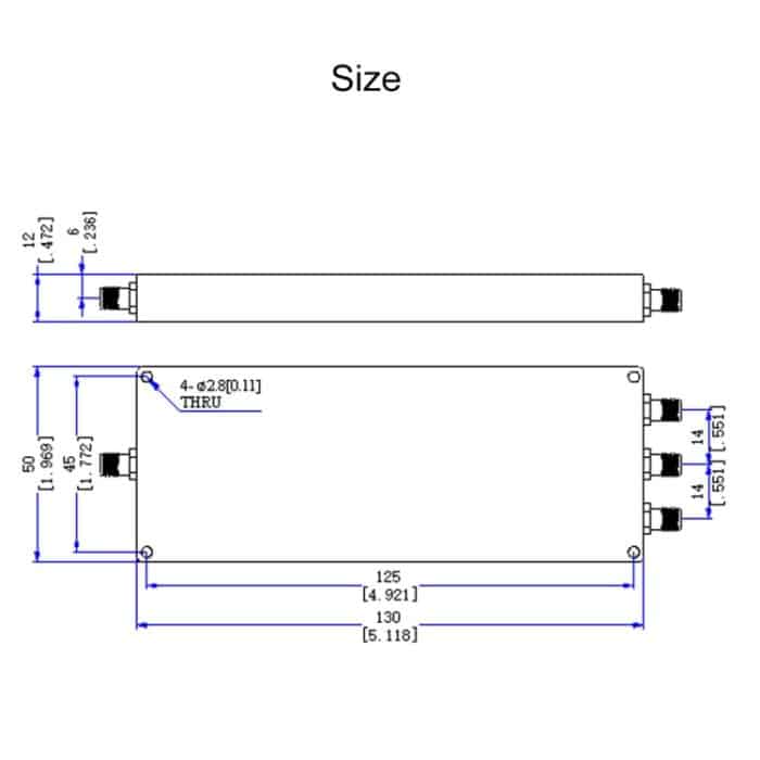 500~6000 MHz SMA 1 bis 3 Microstrip Power Splitter – Bild 3