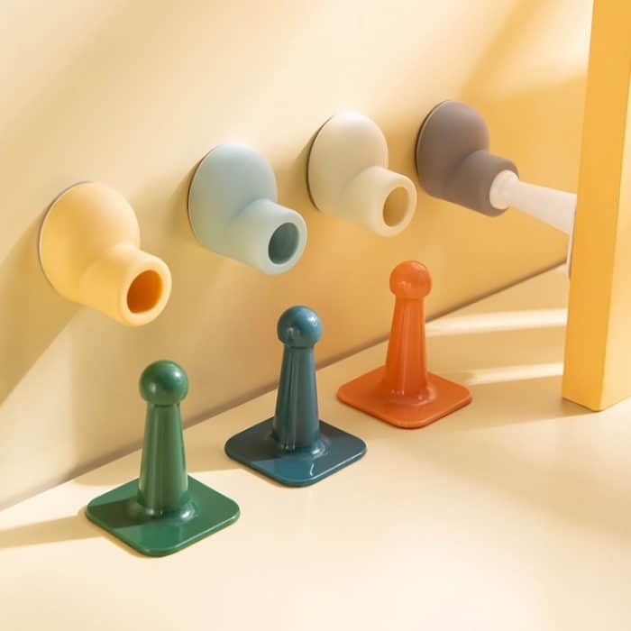 4 Sätze runder Zehen-Schuh-Tür-Saugnapf für Zuhause, Silikon, Anti-Kollisions-Türblocker, 4 Sets Gray+White, 4 Sets Deep Blue+Light Blue, 4 Sets Orange Red+Light Pink, 4 Sets Pine Green+Light Yellow – Bild 2