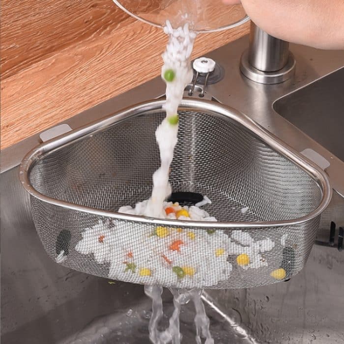 Küchen-Multifunktions-Edelstahl-Dreieck-Spülbecken-Abflusskorb, Stil:, Standing, Standing Hanging – Bild 6