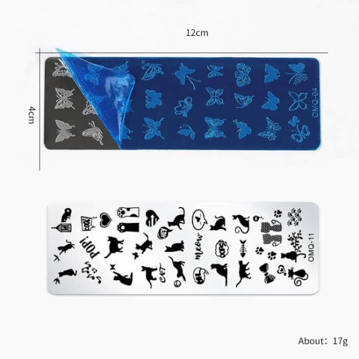 5 Stück Edelstahl-Nagelkunst-Druckschablone, Nagelkunst-Werkzeuge – Bild 3