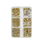 2 Sets Nail Art 6-Gitter-Diamant-Nagelschmuck mit spitzer Unterseite, 01 White Diamond, 02 AB, 03 Champagne, 04 Light Blue, 05 Purple Red, 06 Light Pink, 07 Light Green, 08 Lake Blue, 09 Red, 10 Colorful