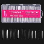 240 Stück/Box dünne, weiche, transparente Nagelstücke, Super Long Denim Nails, Extra Long Hose Nails, Super Long Full Stick Nails, Super Long Pointed Nails, Extra Long Ballet Nails