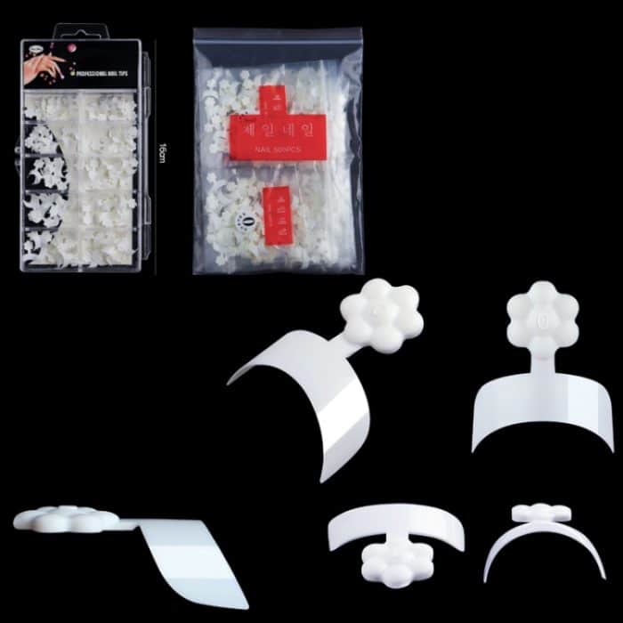 Plum Blossom Crescent Art Nagelverlängerungs-Nagelplatte, 500 PCS/Bag, 100 PCS/Box – Bild 2