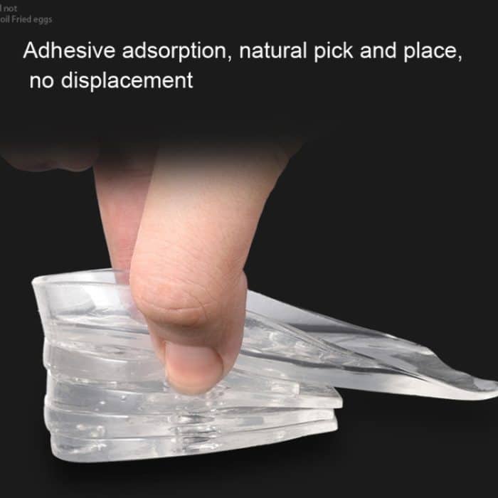 2 Paar frei kombinierbare fünfschichtige, höhenerhöhende Einlegesohle aus Silikon-Fersenpolster – Bild 4