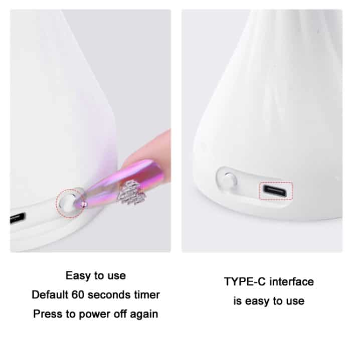 Tragbare USB-Nagelkunst-Rosen-Nagellack-Kleber-Phototherapie-Lampe – Bild 4