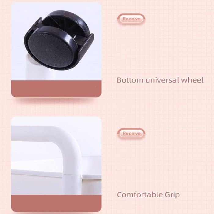 Trolley-Lagerregal, mehrschichtiges, bewegliches Snackregal, Blue, White, Green – Bild 2