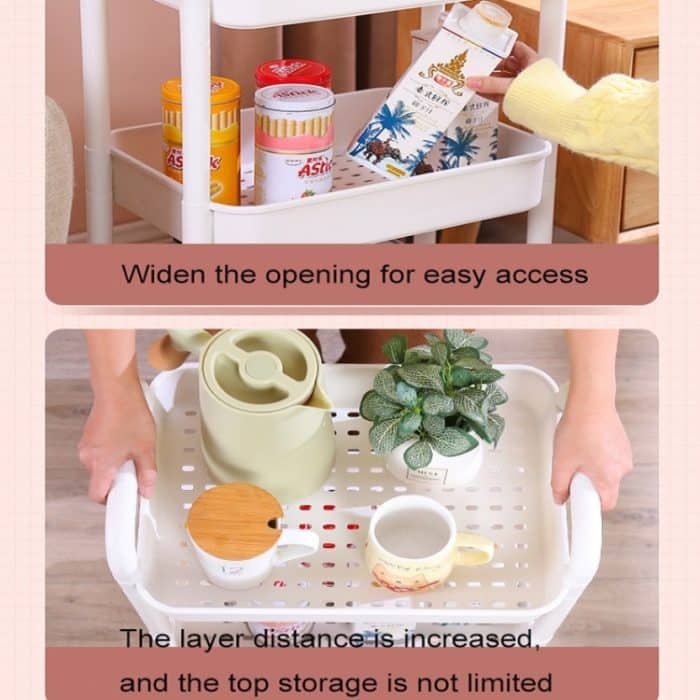 Trolley-Lagerregal, mehrschichtiges, bewegliches Snackregal, Blue, White, Green – Bild 3