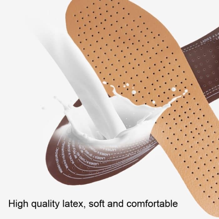 5 Paar Unisex perforierte Latex-Einlegesohle Schweißabsorbierende Einlegesohle – Bild 3