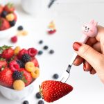 6 Gabeln + Basisset, sichere tragbare kleine Gabel aus Edelstahl, White, Yellow, Pink, Green – Bild 3