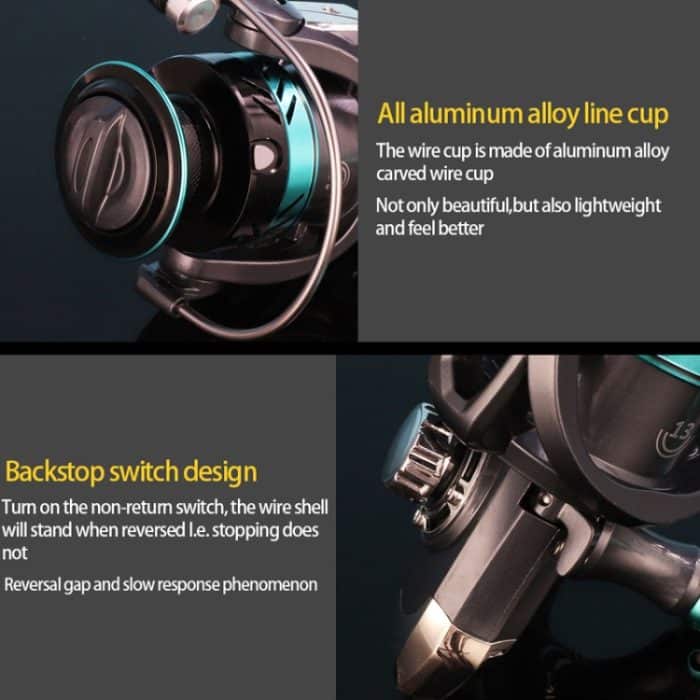 Metallspinnrad CNC Rocker Wurfstange Fischrad, Stil:, DK6000 (EVA Grip), DK7000 (EVA Grip), DK II1000 (Metal Ball Grip), DK II 2000 (Metal Ball Grip), DK II 3000 (Metal Ball Grip) – Bild 3