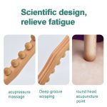 Massagestab aus Buchenholz mit acht Perlen. Meridian-Baggerrollstab, 53cm 8 Beads – Bild 4