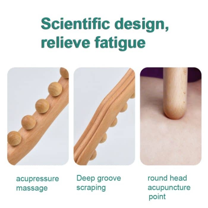 Massagestab aus Buchenholz mit acht Perlen. Meridian-Baggerrollstab, 53cm 8 Beads – Bild 4