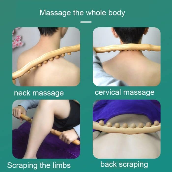 Massagestab aus Buchenholz mit acht Perlen. Meridian-Baggerrollstab, 53cm 8 Beads – Bild 5