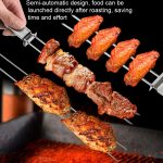 2 PCS Edelstahl Halbautomatische Doppelkopf-Grillgabel Outdoor-Grillwerkzeug – Bild 6