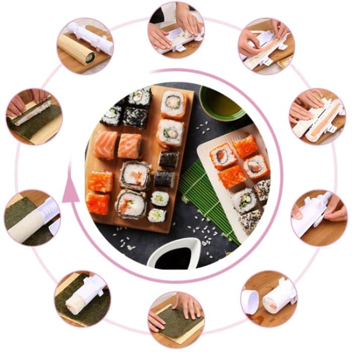 3 Stück Home Circular Barrel Sushi Modell DIY Sushi Werkzeug, Sushi Model White, Sushi Model Wheat Pink, Sushi Model Wheat Blue, Sushi Model Wheat Green, Sushi Model Wheat Apricot, Sushi Model Black – Bild 4