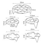 2 Stück Küchen-Edelstahl-Eierregal für gedämpfte Eier, Stil:, 4.0 Line High Feet, 4.0 Line Short Feet, 4.0 Line 6-pointed Star High Feet, 4.0 Line 6-pointed Star Short Feet, 4.0 Line 13 Holes – Bild 2
