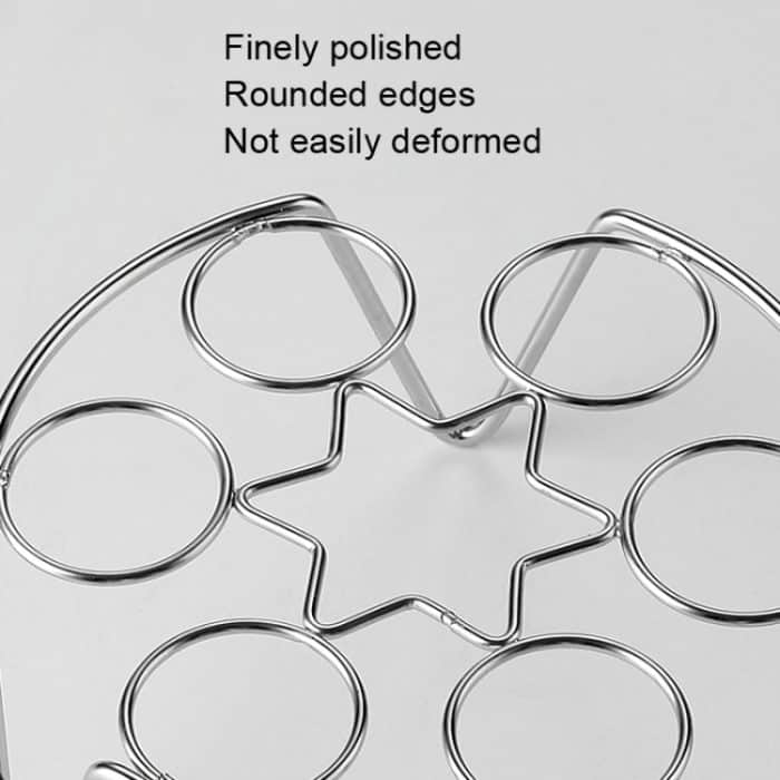 2 Stück Küchen-Edelstahl-Eierregal für gedämpfte Eier, Stil:, 4.0 Line High Feet, 4.0 Line Short Feet, 4.0 Line 6-pointed Star High Feet, 4.0 Line 6-pointed Star Short Feet, 4.0 Line 13 Holes – Bild 3