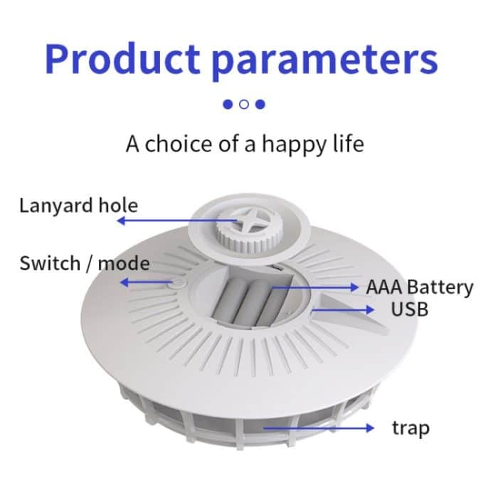Haushalts-Flohfallenlampe, Innenfalle, Mückenfliegen, Kakerlakenlampe, Pearl White – Bild 3