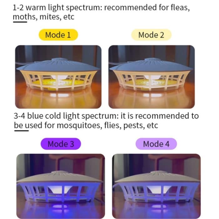 Haushalts-Flohfallenlampe, Innenfalle, Mückenfliegen, Kakerlakenlampe, Pearl White – Bild 4