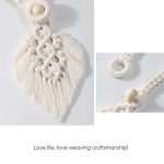 Handgeflochtenes Holzperlen-Vorhang-Krawattenband mit freier Schnalle und Quasten-Krawattenseil, 13x40cm – Bild 5