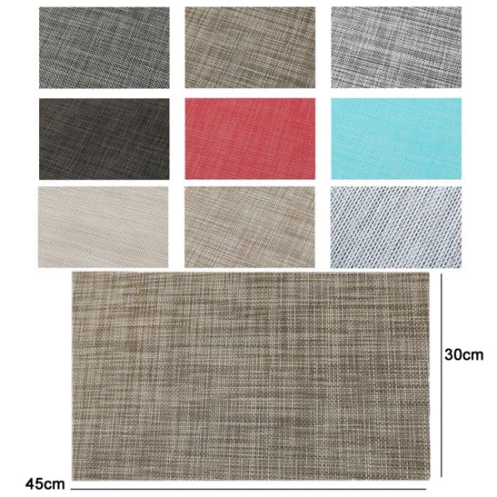 6 Stück PVC-gewebte, antibakterielle, schimmelresistente, wärmeisolierende Untersetzer, Dark Grey, Black Brown, Red, Gray White, Gold, Brown, Blue, Creamy White, Silver Gray – Bild 2
