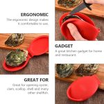 2 Stück Silikon-Handschutzwerkzeug für geöffnete Austern, Opened Oysters Red, Opened Oysters Grey – Bild 4