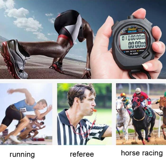 XINLOO XL-026N Zweireihig 10 Speicher Elektronische Stoppuhr Großbildanzeige Schiedsrichter-Timer – Bild 6