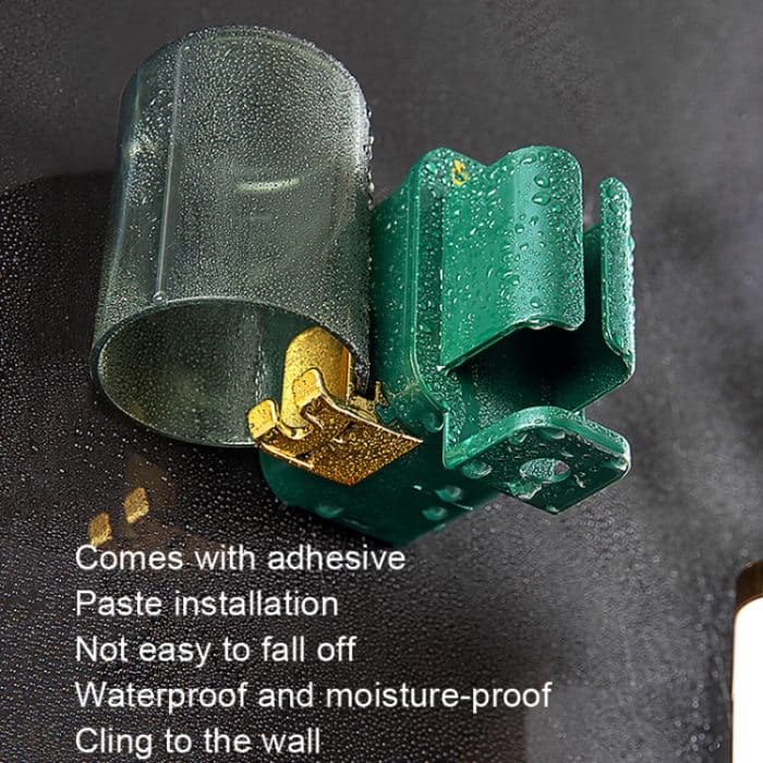 JM056 Zahnbürstenständer zur Wandmontage, Zahnpasta-Aufbewahrungsregal, Stil:, Electric Dark Green, Electric Black, Electric White, Regular Black, Regular White, Regular Dark Green – Bild 3