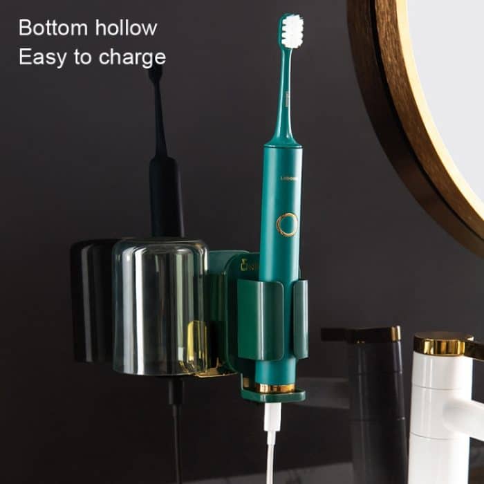 JM056 Zahnbürstenständer zur Wandmontage, Zahnpasta-Aufbewahrungsregal, Stil:, Electric Dark Green, Electric Black, Electric White, Regular Black, Regular White, Regular Dark Green – Bild 4