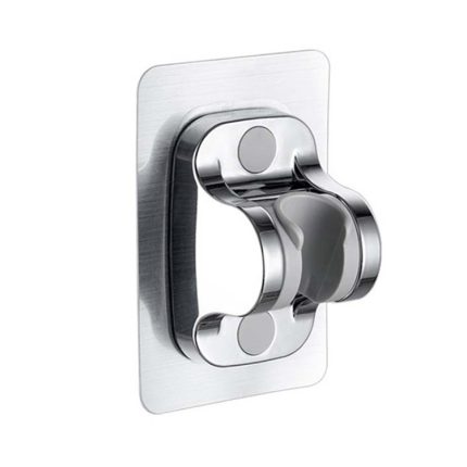 2 Stück selbstklebender Duscharm-Kopfhalter, verstellbare Wandmontage, feste Basis, Silver, Black