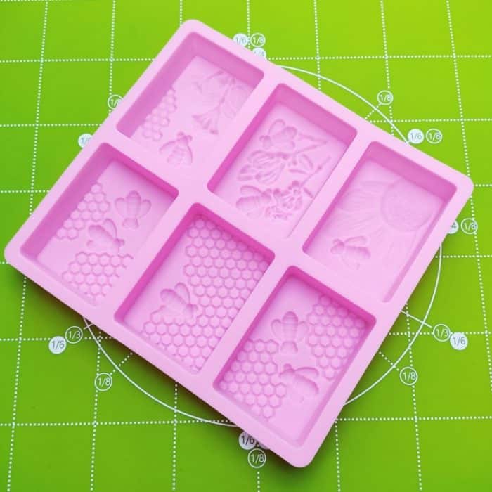 2 Stück 6 quadratische Waben-Eiswürfel-Kuchenform, quadratisch, handgefertigte Seifenform, Soap Mould – Bild 4