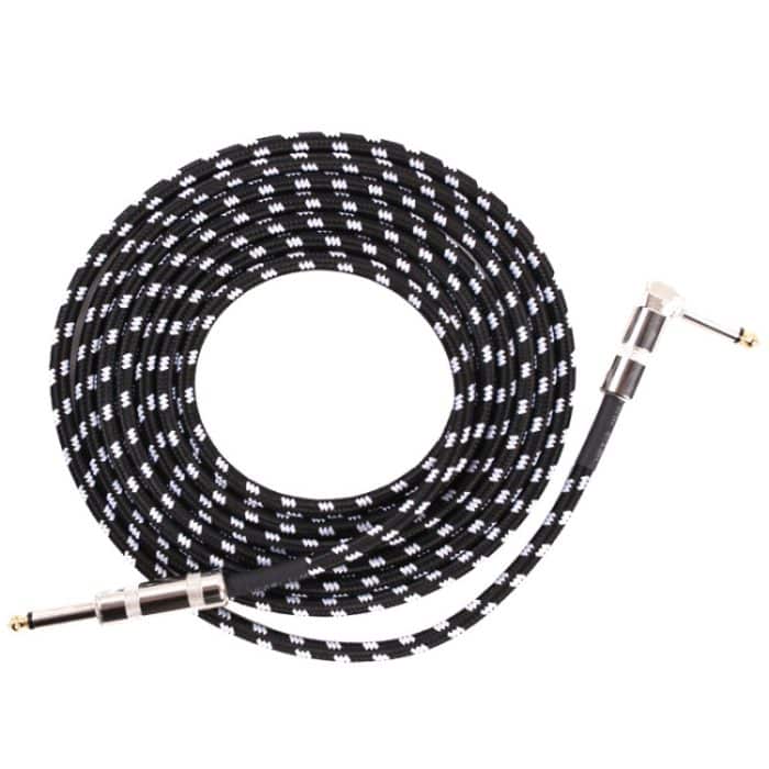 Gitarren-Verbindungsdraht, Folk-Bass-Performance, Rauschunterdrückung, Ellenbogen-Audio-Gitarrendraht, Größe:, 0.5m(Black White), 1m(Black White), 3m(Black White), 6m(Black White) – Bild 1