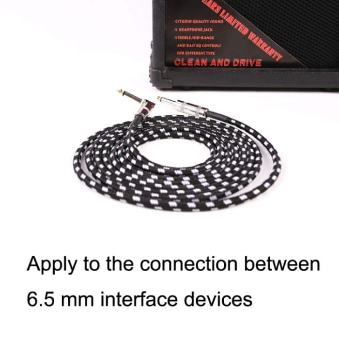 Gitarren-Verbindungsdraht, Folk-Bass-Performance, Rauschunterdrückung, Ellenbogen-Audio-Gitarrendraht, Größe:, 0.5m(Black White), 1m(Black White), 3m(Black White), 6m(Black White) – Bild 6