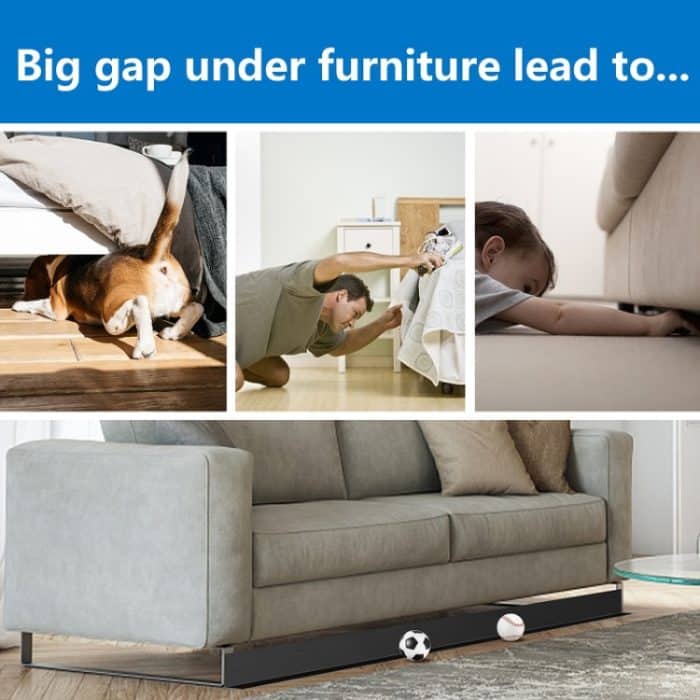 PVC-Sofa-Schallwand, Spielzeug-Blockiergurt unter dem Bett, Black, Transparent – Bild 5