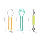 2 Stück 3-in-1 Fruit Digger Obstteller Tranchiermesser, 2 PCS Yellow Blue Green, 2 PCS Green, 2 PCS Blue Yellow Purple, 2 PCS Yellow Blue Purple – Bild 3